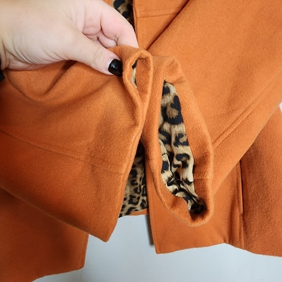 Chico's russet orange swing jacket smooth plush 3/4 sleeve. - Picture 7 of 17